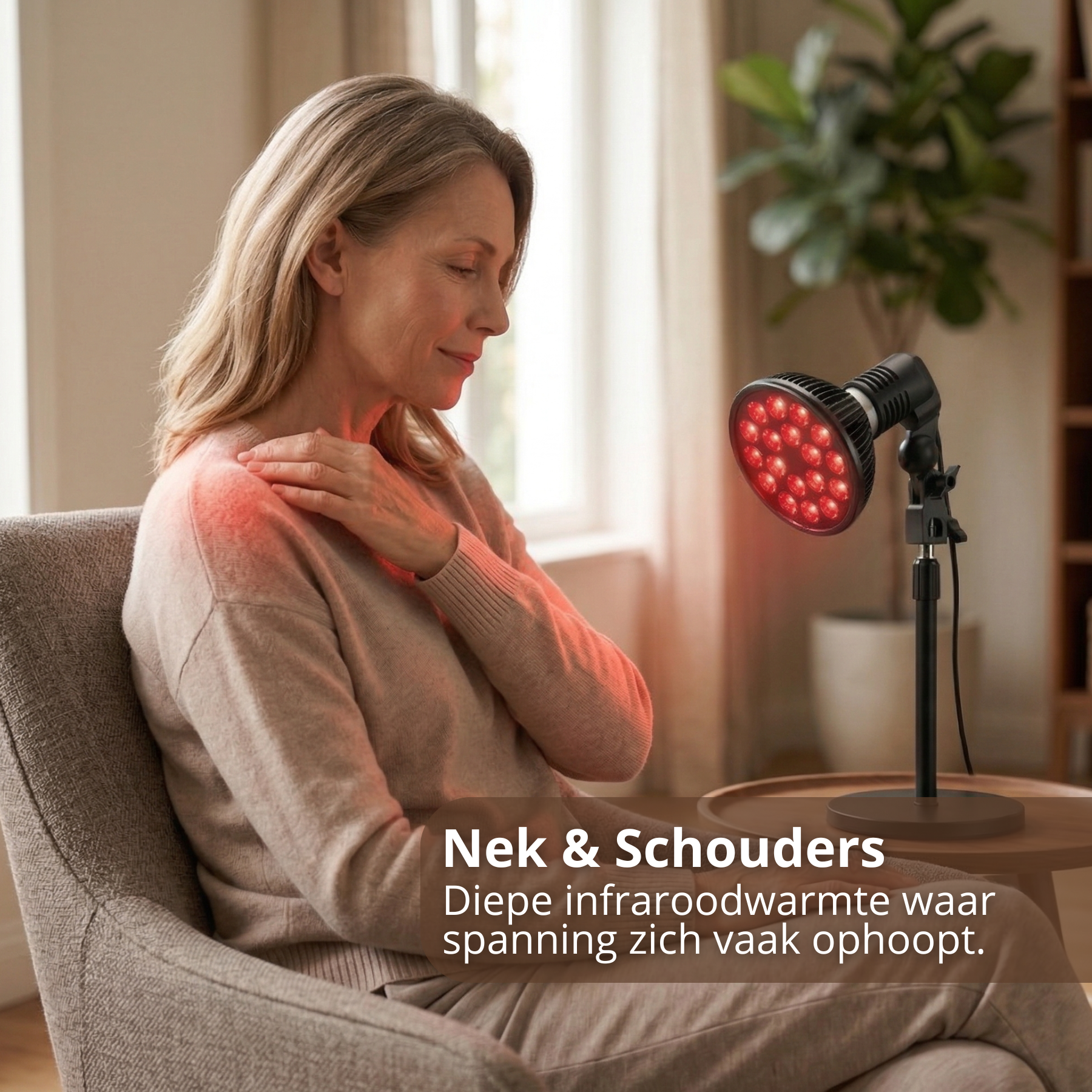 Infrarood lamp voor nek en schouders – roodlicht therapie lamp met diepe warmte voor ontspanning thuis