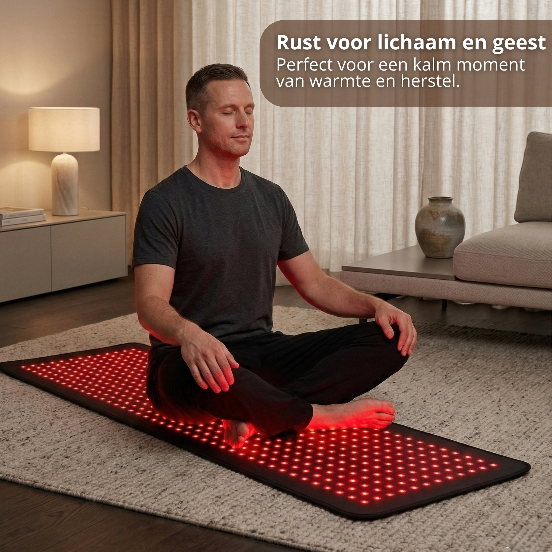 Roodlicht therapie mat voor rust en herstel van lichaam en geest – infrarood wellness mat voor thuis