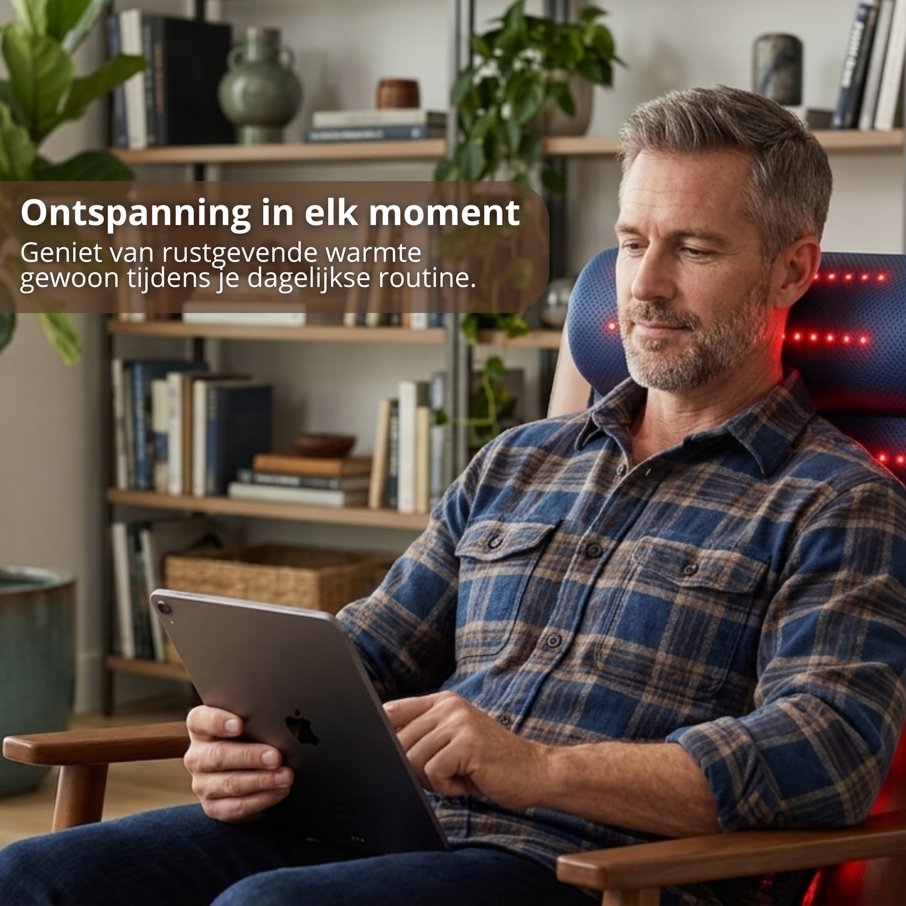 Infrarood mat voor dagelijks gebruik op stoel – ontspanning en warmte tijdens werk of rustmoment