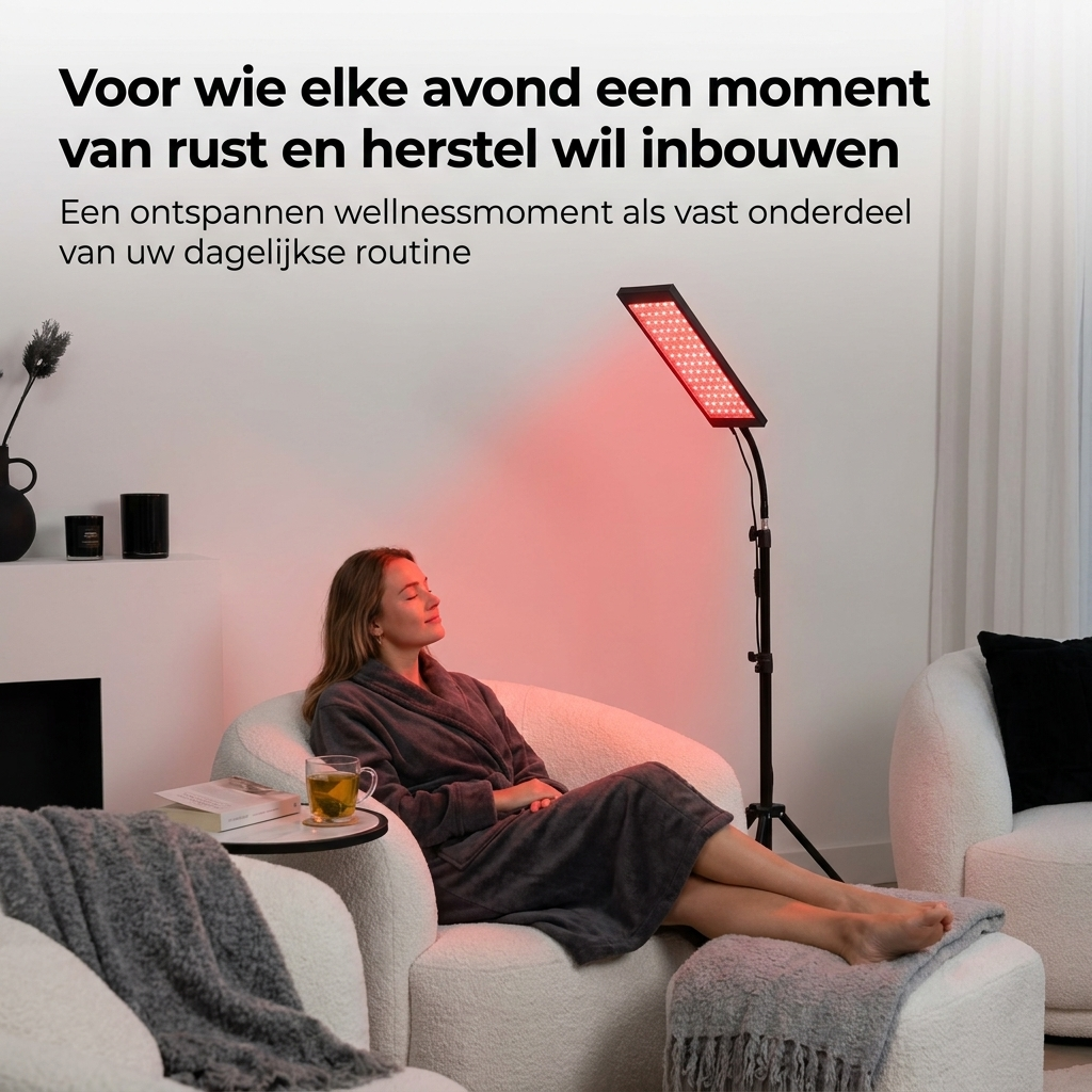 Ondersteun rust en herstel met het InfraRood Paneel met standaard voor dagelijks gebruik.