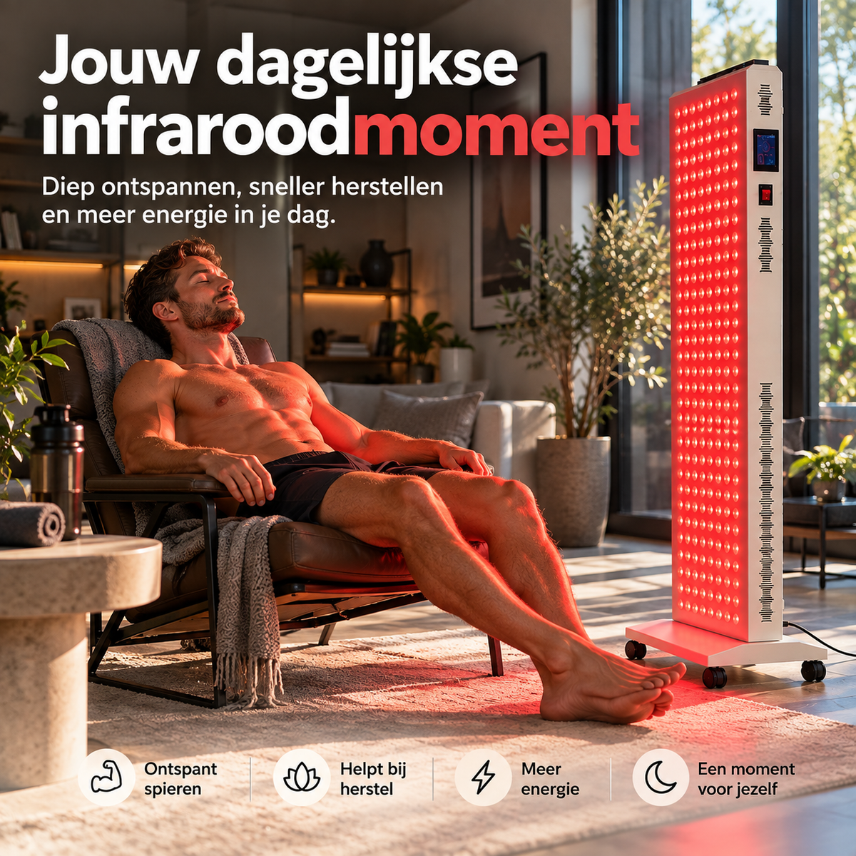 INFRAROOD PANEEL - 91x30cm - met voet