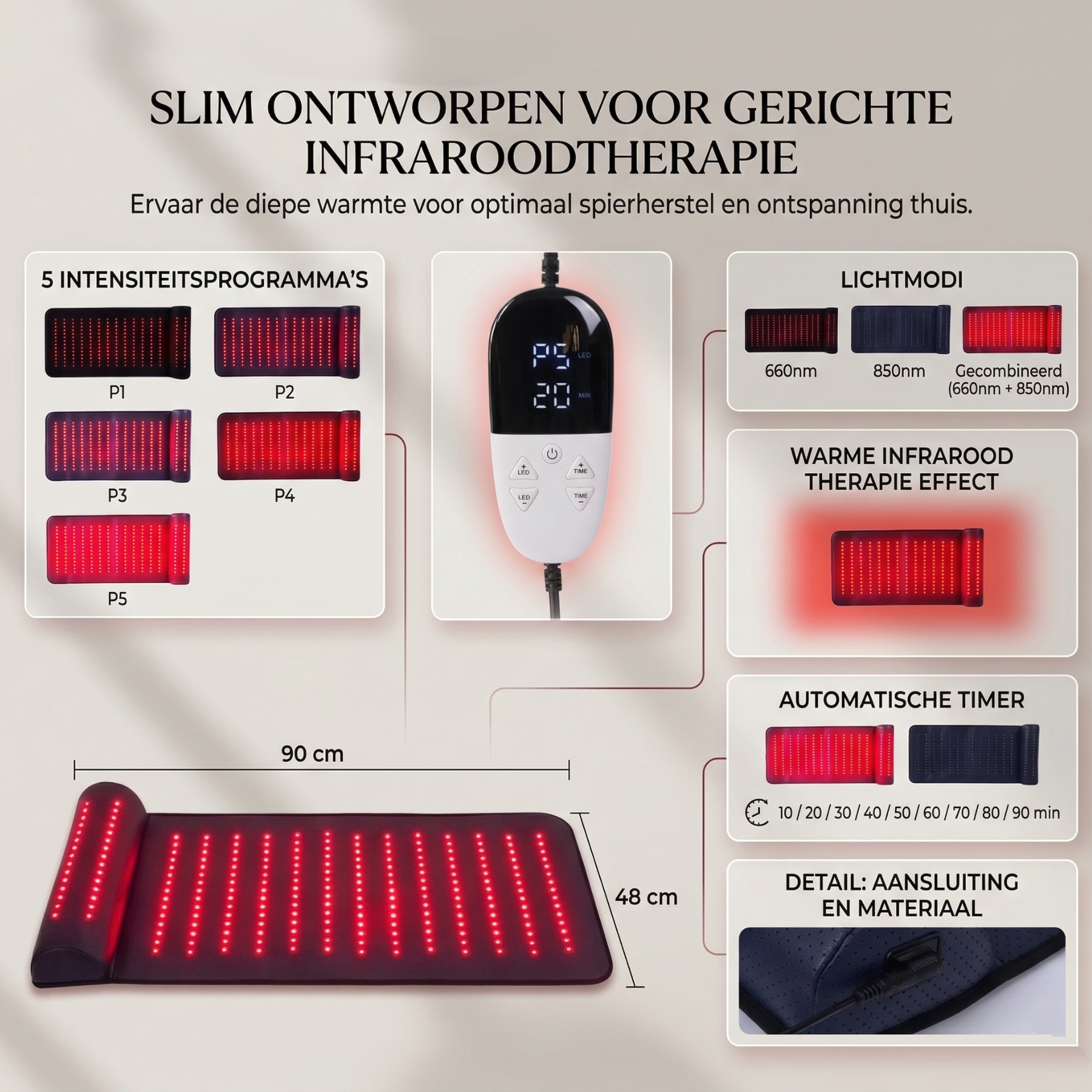 Diepe infraroodmat met nekondersteuning