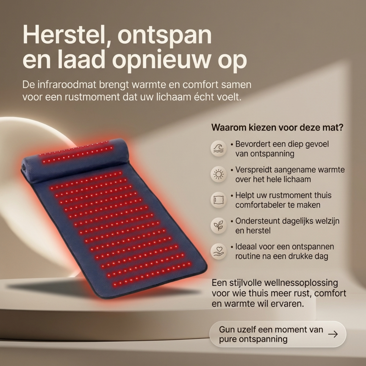InfraRood Mat met nekondersteuning