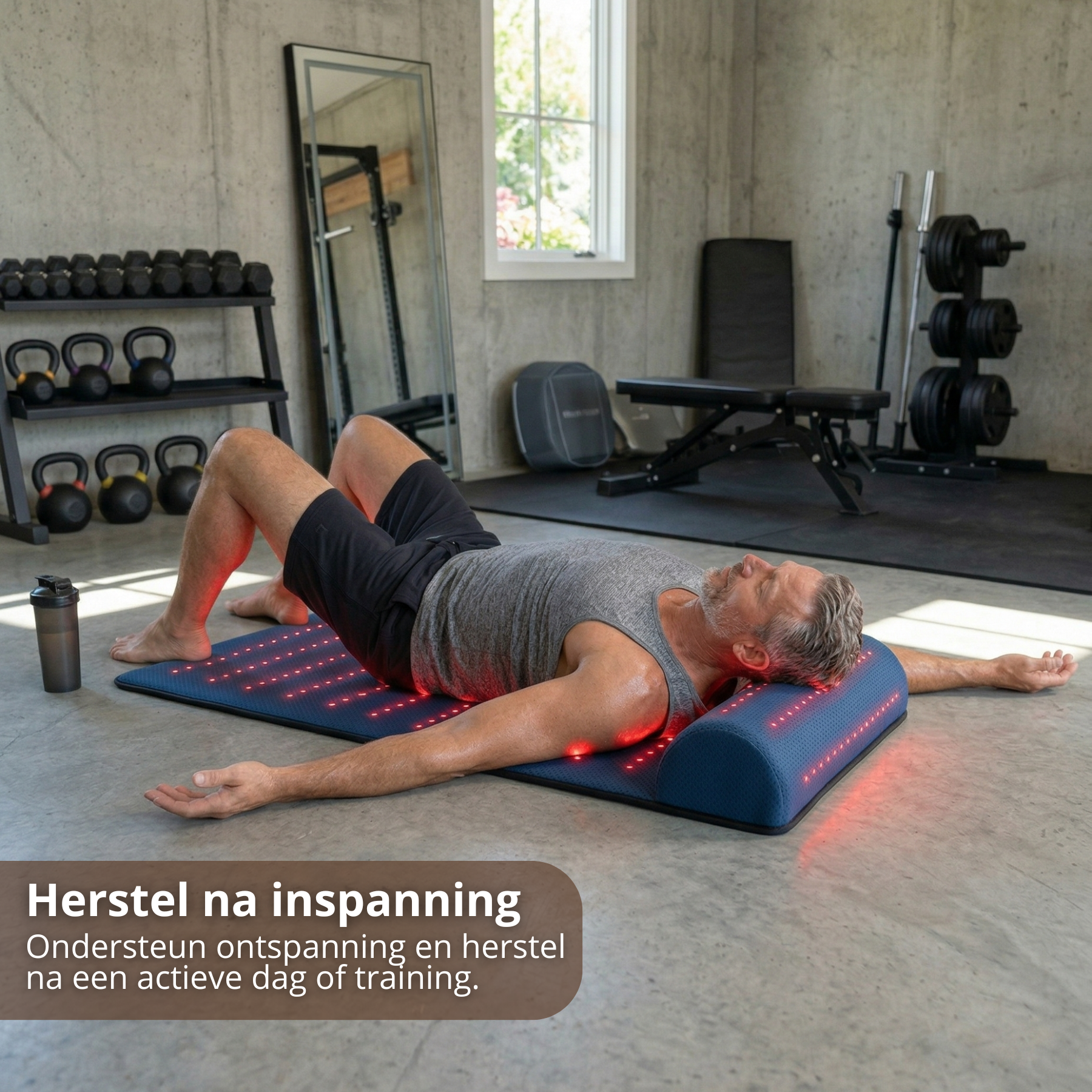 Infrarood warmtemat met nekrol voor spierherstel na training – full body ontspanning