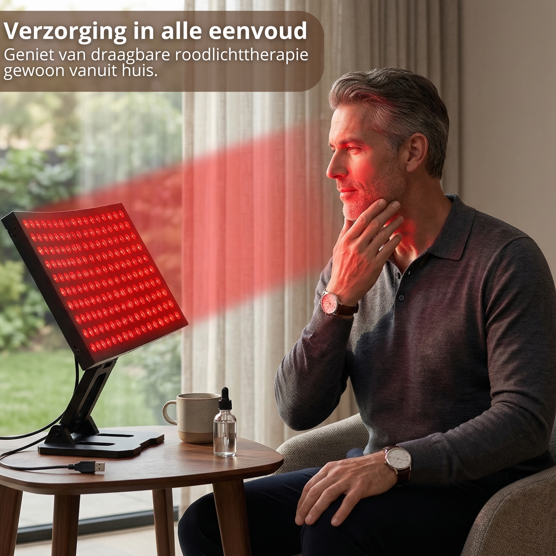 Portable red light therapy lamp voor gezicht en huidcomfort – infrarood lamp voor gerichte warmte en verzorging