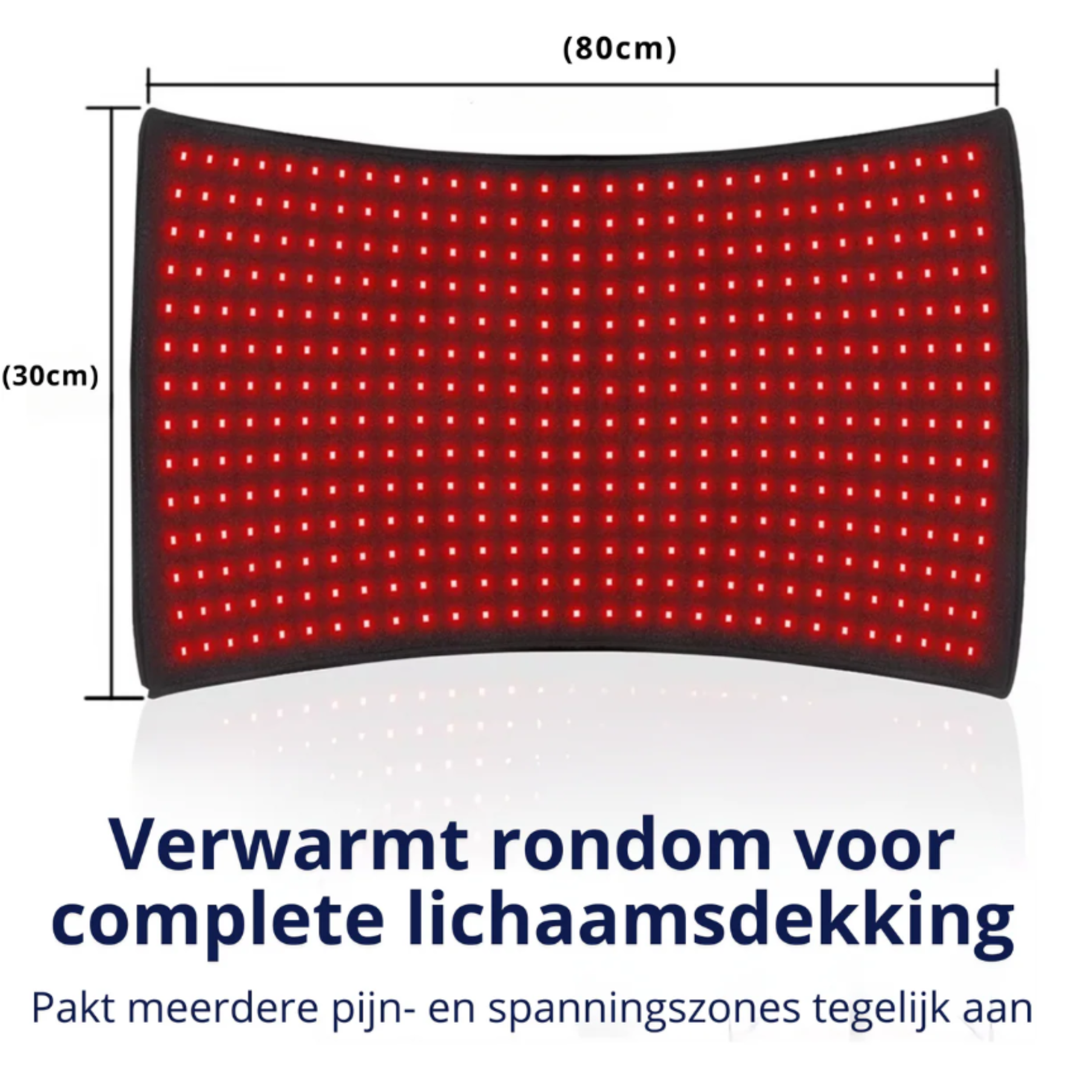 Flexibele roodlicht therapie mat met adapter, bediening en rekbare banden – stof- en waterdichte infrarood mat