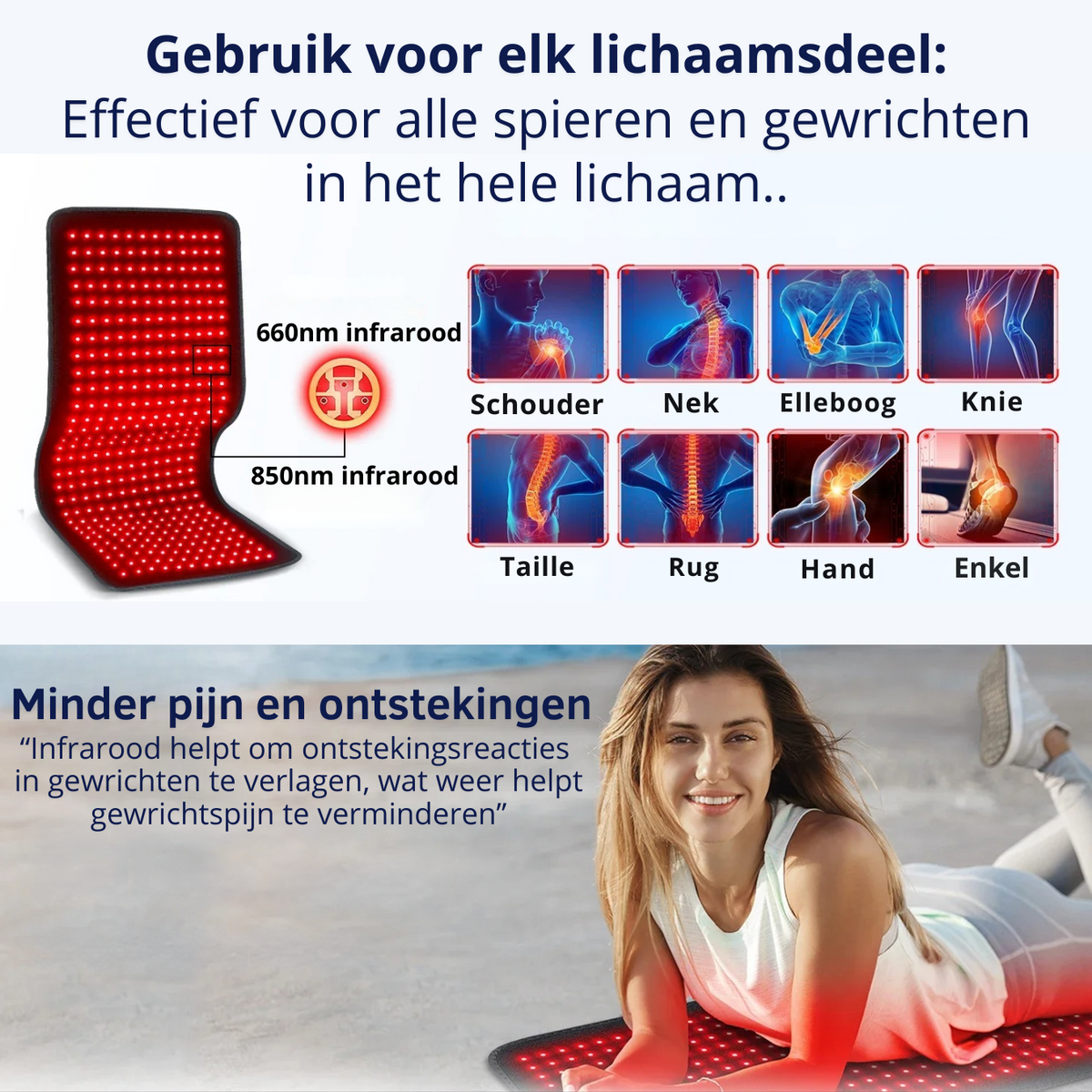 Professionele InfraRood Therapie Mat - 40x20cm - Herstel en Ontspanning